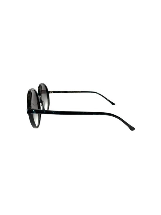 Ceri Hoover Audra Round Circle Sunglasses Womens Black Green Tortoise Acetate main image 4